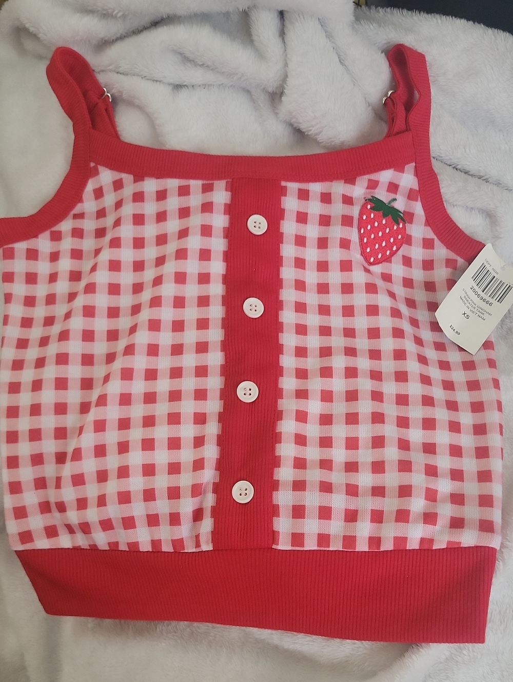 Hot Topic Red Gingham Strawberry Patch Tank